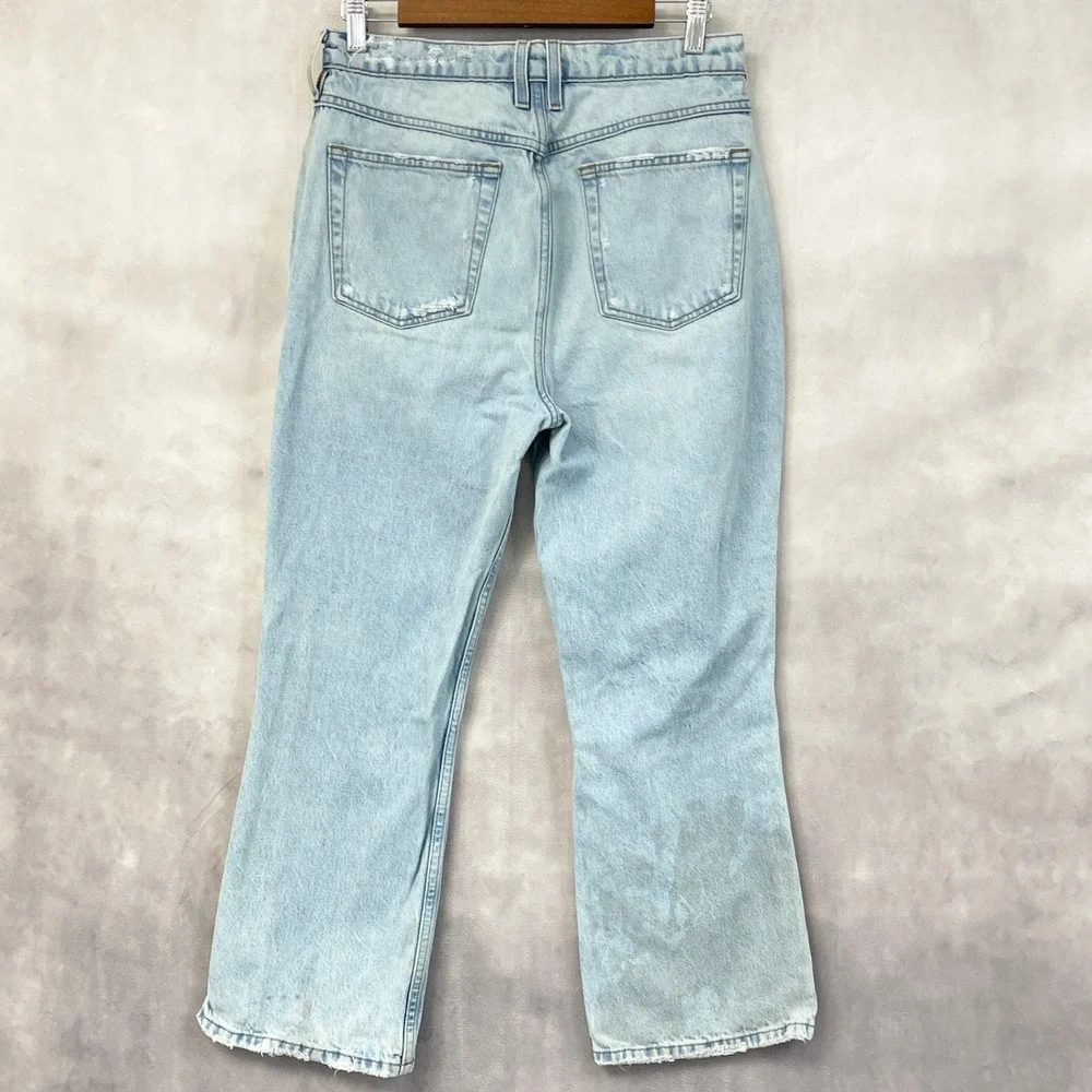FRAME Le High N Tight Crop Mini Boot Jeans Womens 28 Distressed Grunge Indie